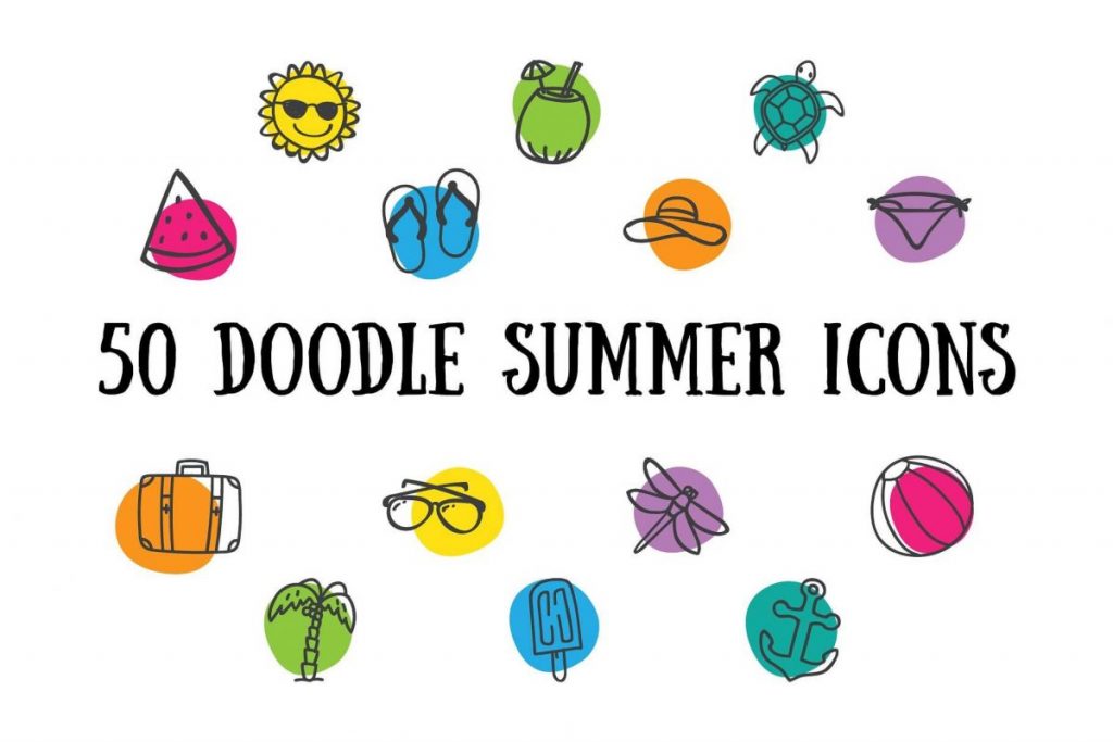 200 Hand Drawing Line Icons Pack - summer icon