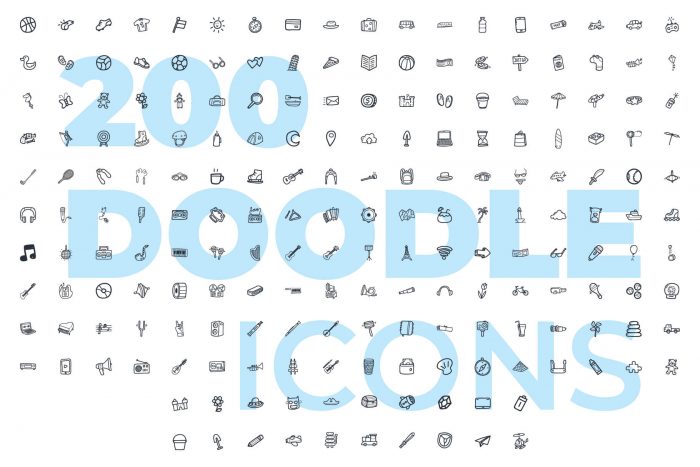 200 Hand drawn Icon pack