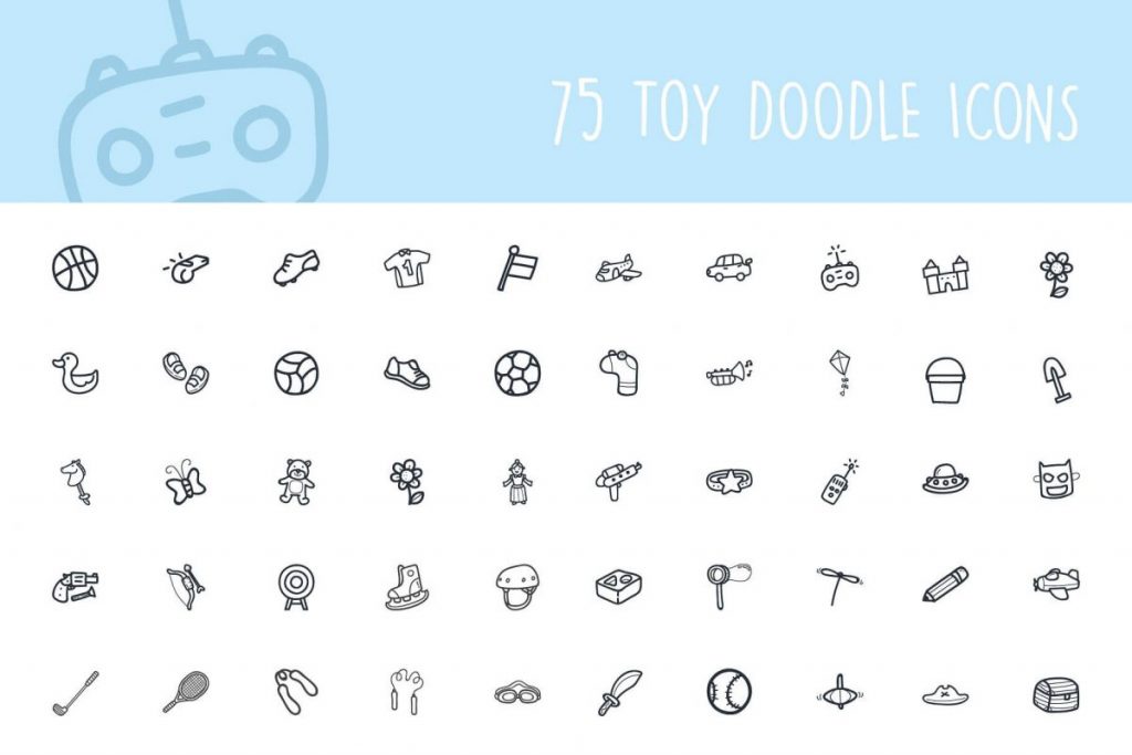 200+ Trendy Thin Hand Drawing Line Icon Pack - toy icon