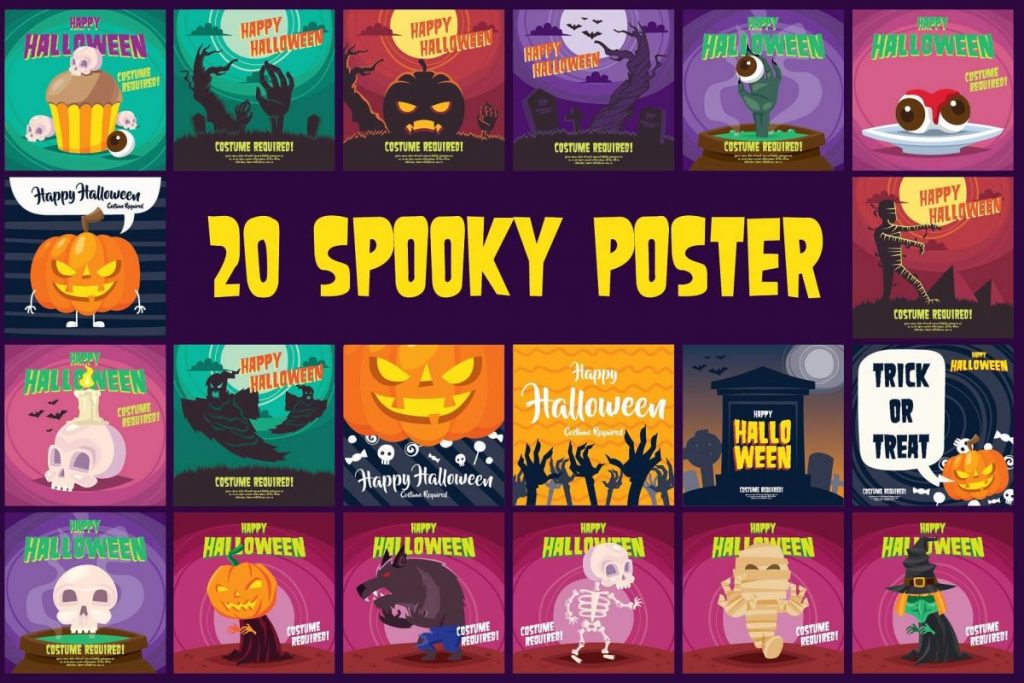 50 Halloween Posters Bundle
