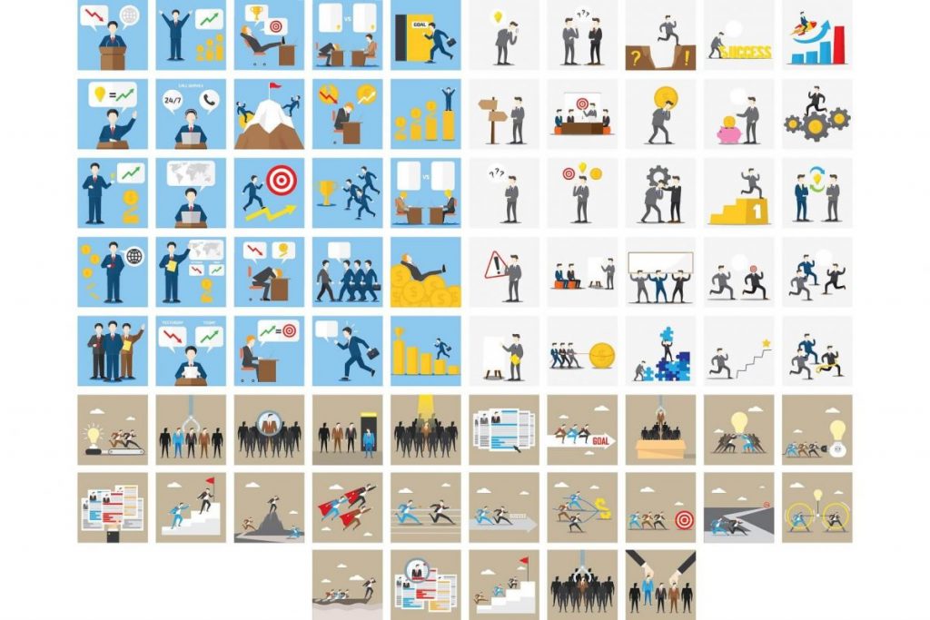 Flat Design Business clipaart Illustration Set