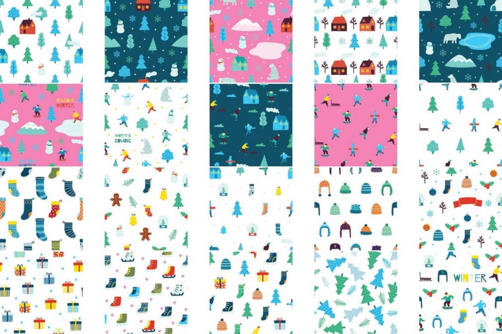 Lovely Winter Clipart Bundle - winter pattern