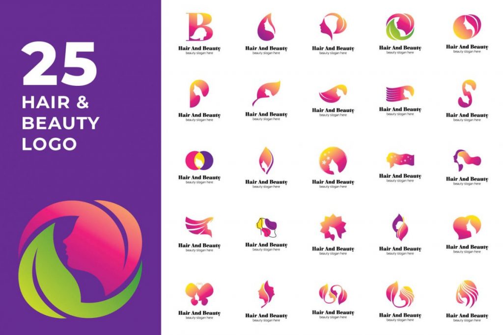 200 Modern Logo Design Collection Pack - HAIR & BEAUTY LOGO