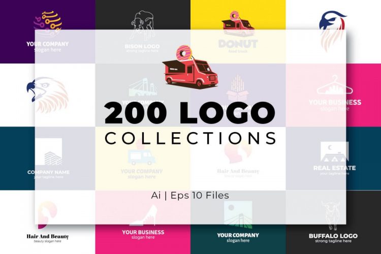200 Modern Logo Design Collection Pack - cover