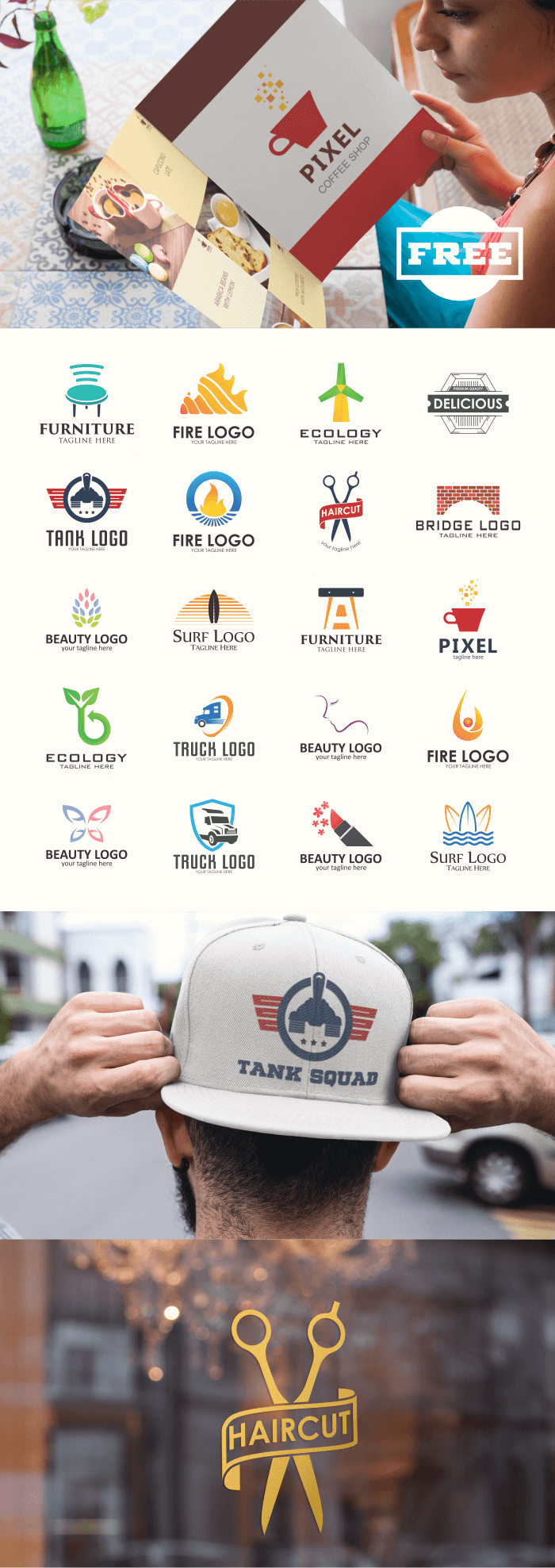 FREE - 20 Multi-Purpose Logo Design Collection