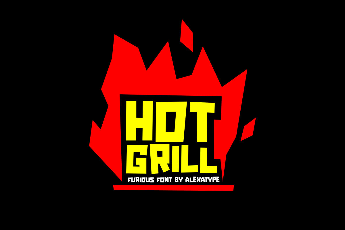 hot grill - block letter font