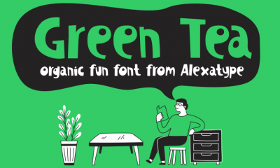 Cute Font Green Tea