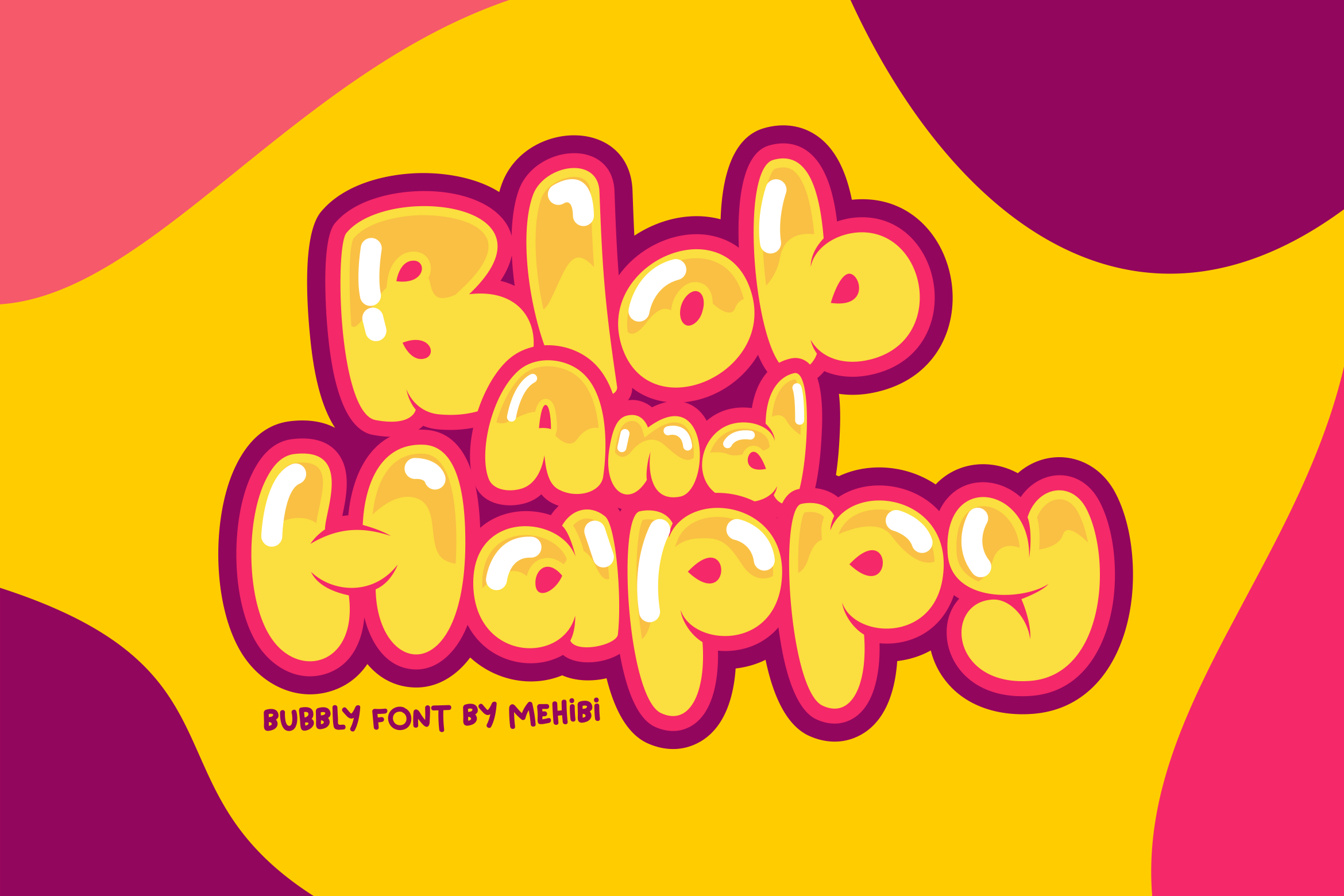 Blob And Happy Bubble Cartoon Font Just The Skills