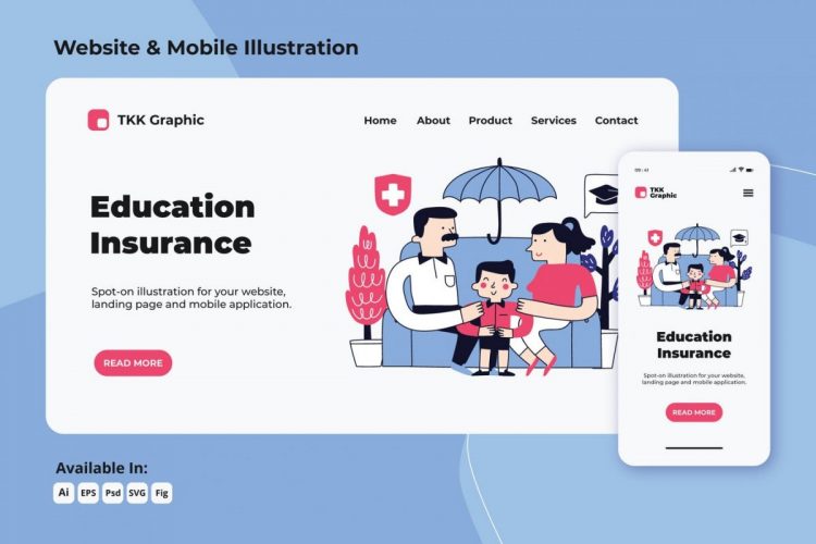 Education insurance doodle web and mobile Just The Skills