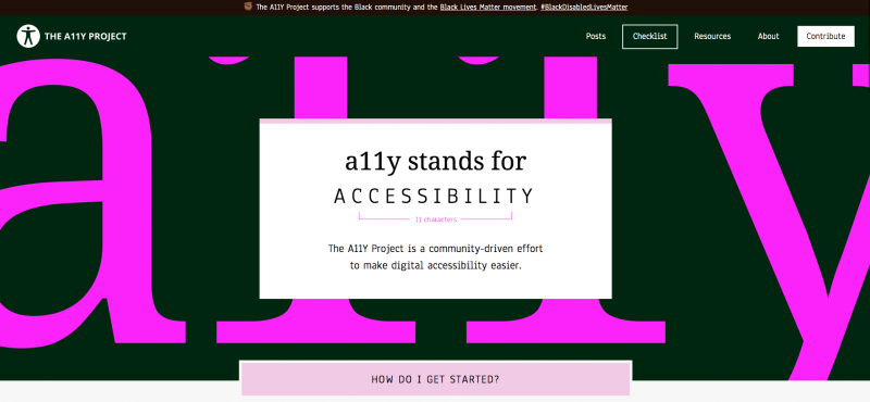 a11y project homepage