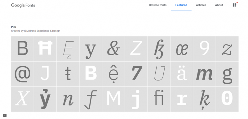 google fonts features