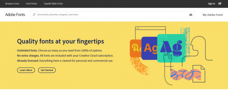 adobe fonts homepage