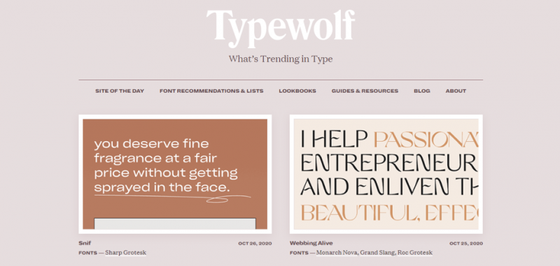 typewolf homepage