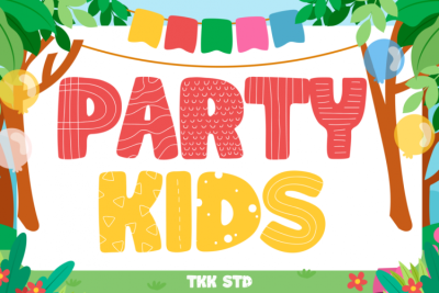 Cute Font Party Kids