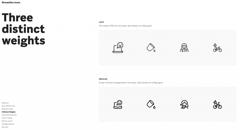 streamline icons weight