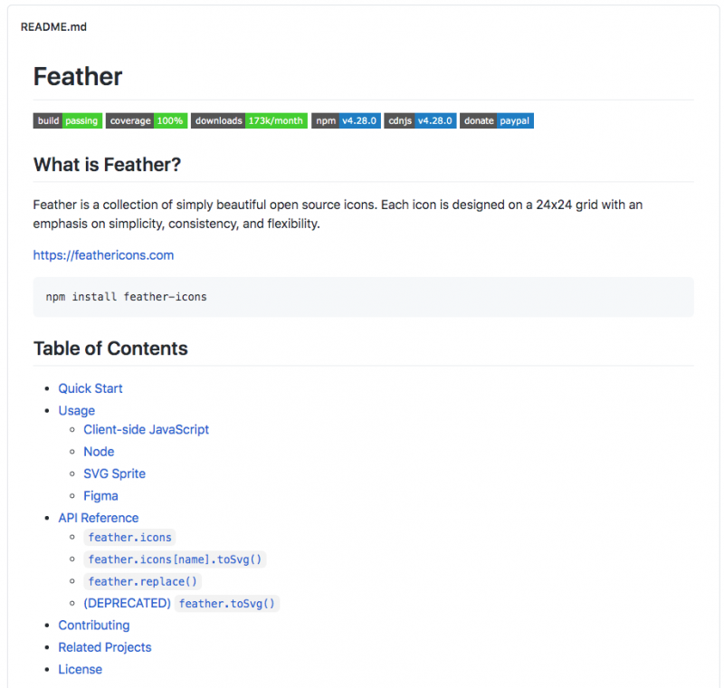 feather icons git hub