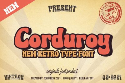 Retro Font Corduroy