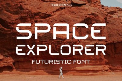Futuristic Font space explorer