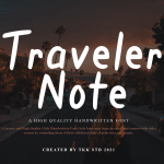 handwriting font traveler note