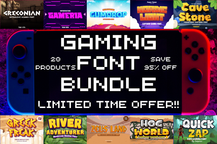 gaming font bundle