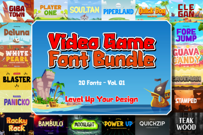 Video Game Font Bundle