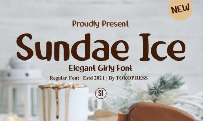 Cute Font Sundae Ice