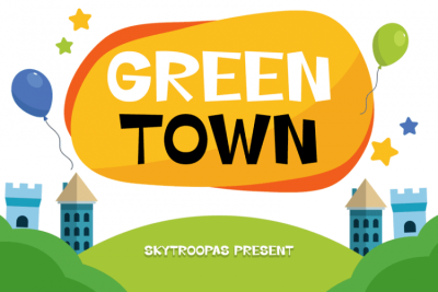 Cute Font Green Town