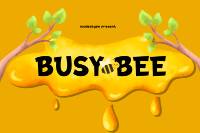 Cute Font Busy Bee