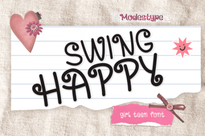 Cute Font Swing Happy