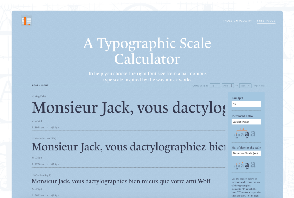 typographic scale