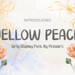 Handwriting Font Yellow Peach