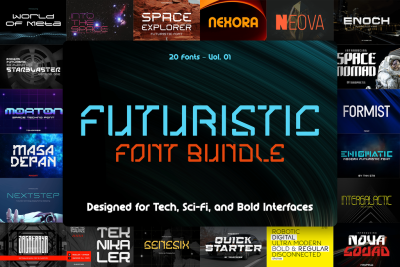 Futuristic Font Bundle