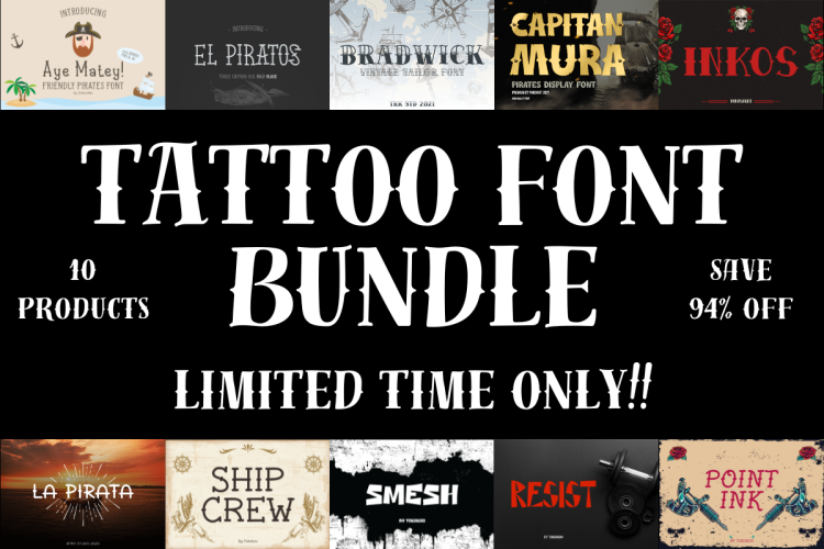 tattoo font bundle