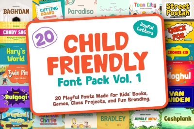 child friendly font pack