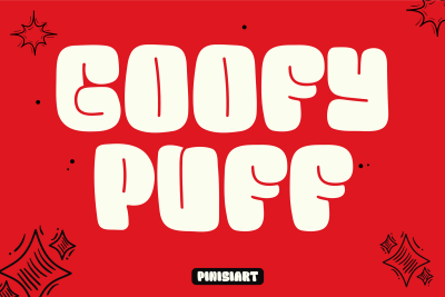 Retro Font Goofy Puff