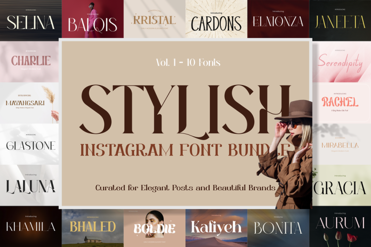 stylish instagram font bundle