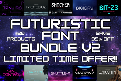 futuristic font bundle