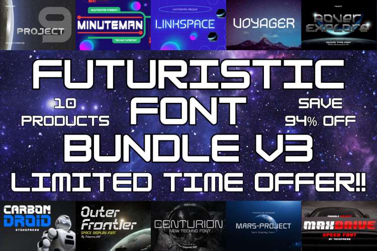 modern tech font bundle