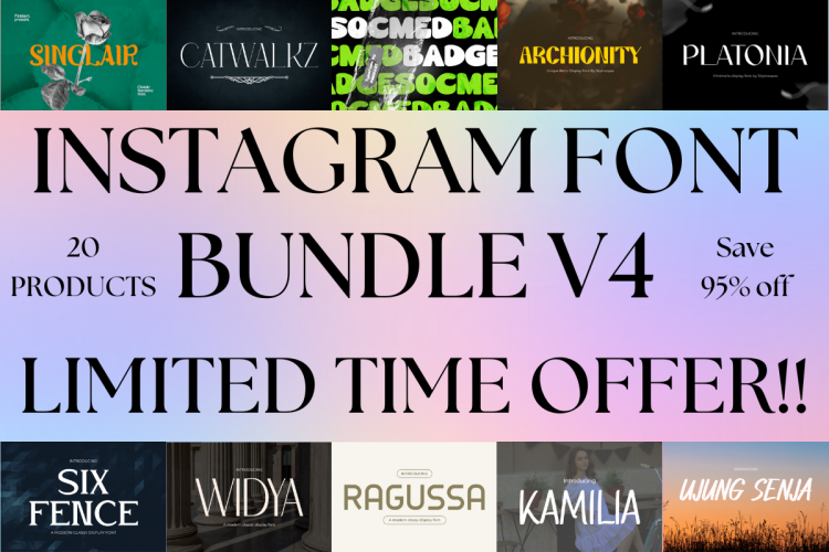 trendy instagram font bundle