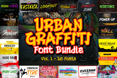 urban graffiti font bundle
