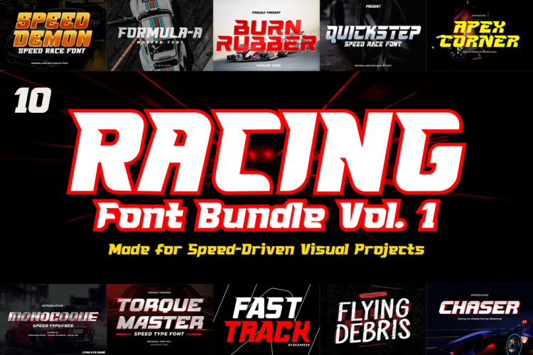 racing font bundle