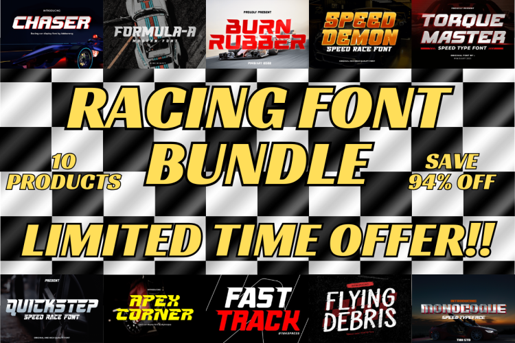 racing font bundle